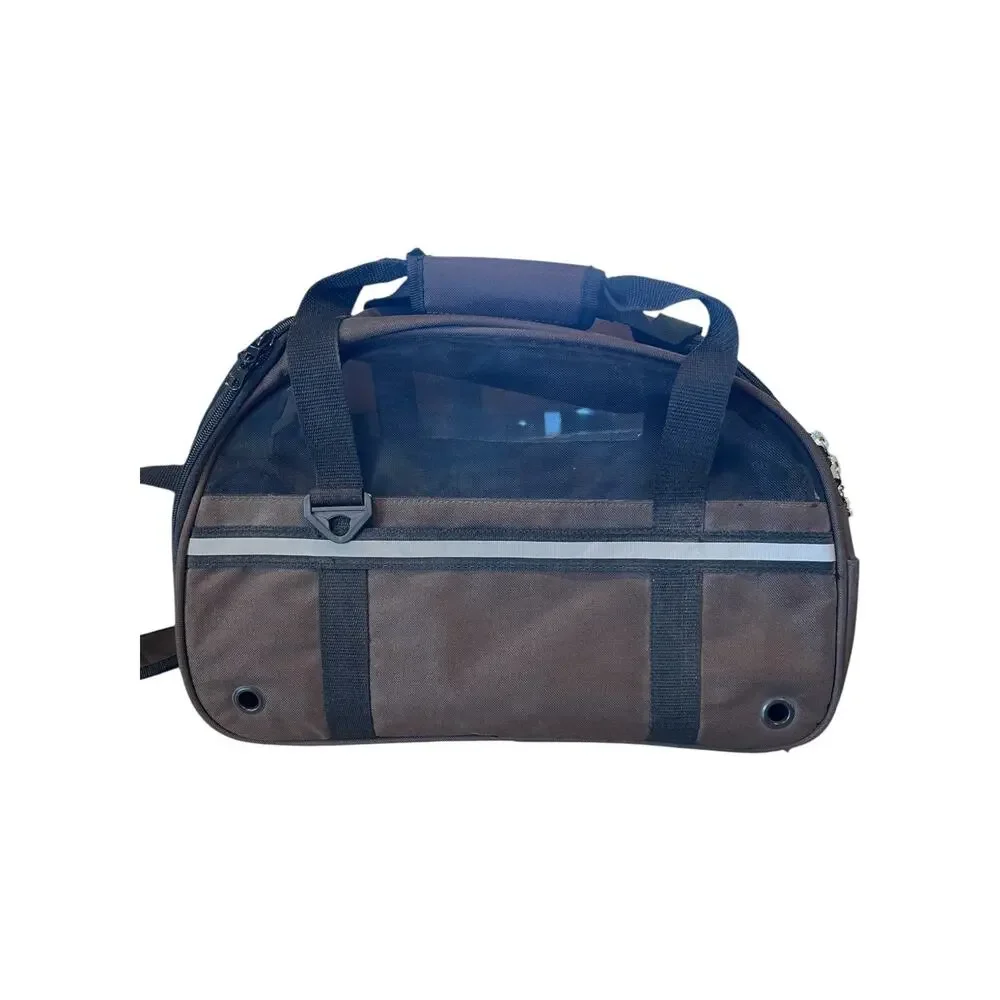 Pet Carrier for Small Dog or Cat 15 x 7 inch Boots & Barkley Brand Brown & Black
